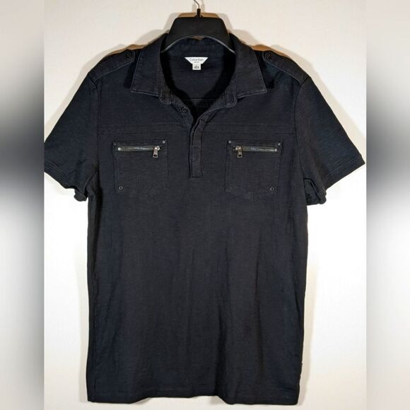 Calvin Klein Slim Fit Short Sleeve Polo Shirt With Two Front Zip Pockets Size L - Picture 1 of 8